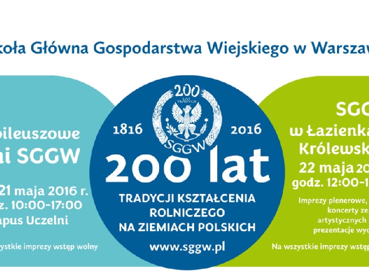 Dni SGGW w dwusetną rocznicę kształcenia rolniczego